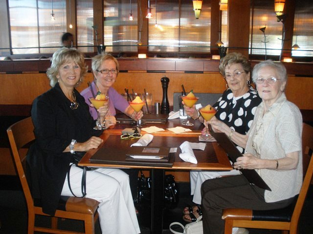 Gail and I celebratin our mothers, Anne (second from right) and Barbara (right), who are now both gone.